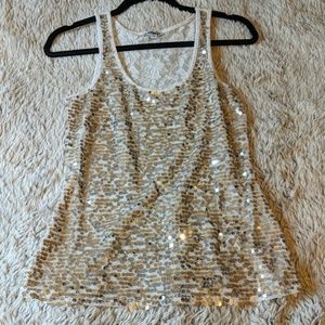 Express lace and sequin tank top